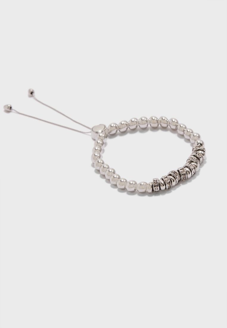 BUCKLEY LONDON Rhodium Simplicity Bead Bracelet  - Image 1