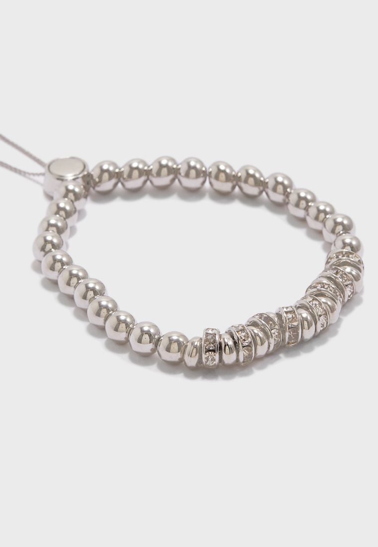 BUCKLEY LONDON Rhodium Simplicity Bead Bracelet  - Image 2