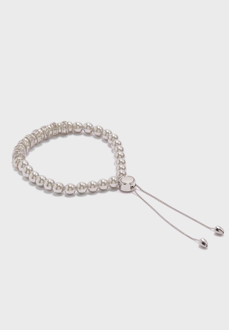 BUCKLEY LONDON Rhodium Simplicity Bead Bracelet  - Image 3