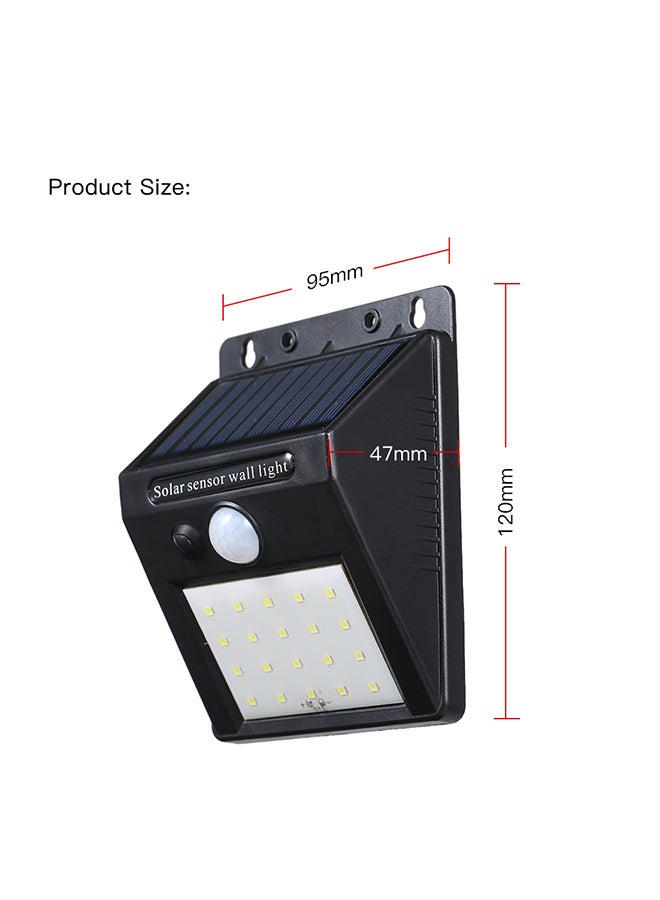 Solar Powered Energy 20 LED Wall Lamp Light Induction Black 16 X 10 X 5cm - Image 2