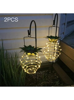 Generic 2 Pack 0.08 W 25 LED Pineapple Design Solar Powered Outdoor Lamp Light Warm White 27 X 16.5 X 5cm  - Image 2