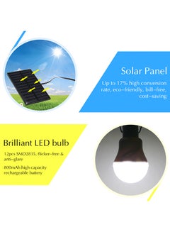 Solar Powered Energy LED Light Bulb Black/White 12.8 X 7 X 6.5centimeter - v1557396227/N24809401A_7