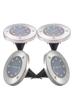 Generic 4 Piece Solar Powered Energy Ground Light Outdoor Lamp Warm White 12x2.5cm  - Image 1