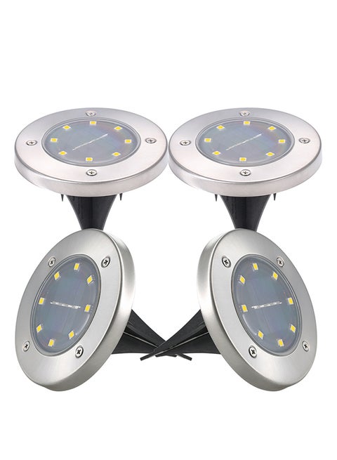 4 Piece Solar Powered Energy Ground Light Outdoor Lamp Warm White 12x2.5cm