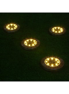 Generic 4 Piece Solar Powered Energy Ground Light Outdoor Lamp Warm White 12x2.5cm  - Image 3