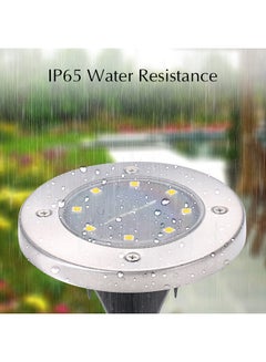 Generic 4 Piece Solar Powered Energy Ground Light Outdoor Lamp Warm White 12x2.5cm  - Image 5