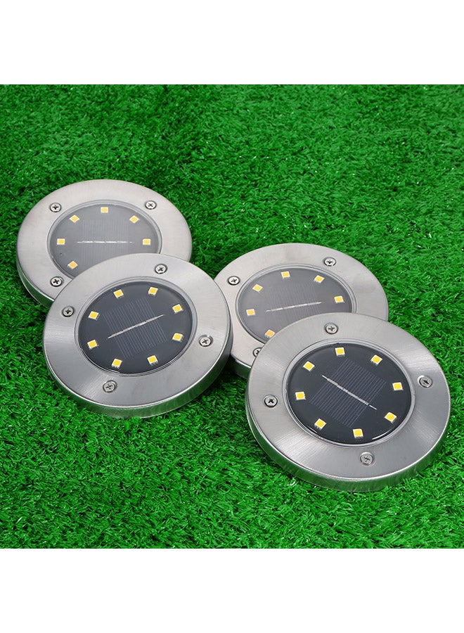 Generic - 4 Piece Solar Powered Energy Ground Light Outdoor Lamp Warm White 12x2.5cm - Image 1