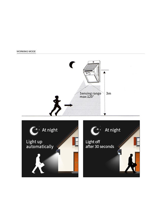 مصباح LED جداري يعمل بالطاقة الشمسية مزود بكاشف للحركة أسود/ أصفر 13X10X5Ø³Ù†ØªÙŠÙ…ØªØ±  - Image 5