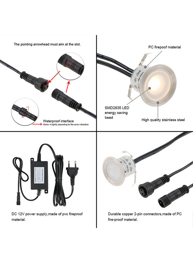 Tomshine 16Pcs 0.6W High Bright Recessed LED Deck Light Black 28 X 16.2 X 5.8centimeter - Image 2
