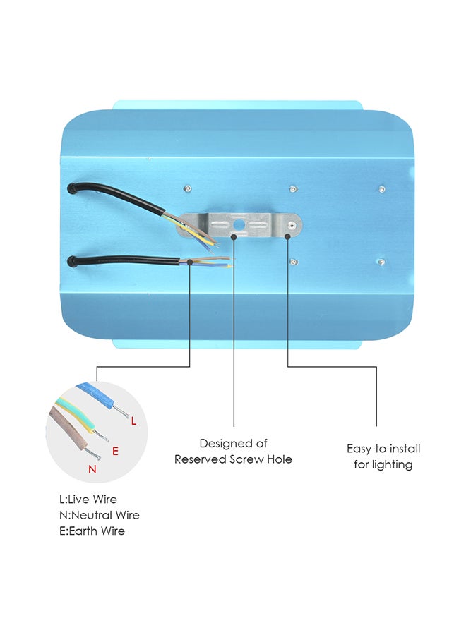 مصباح كشاف مكون من 96 مصباح LED بقوة 100 وات أزرق 29 X 19.5 X 6.5سم  - Image 2