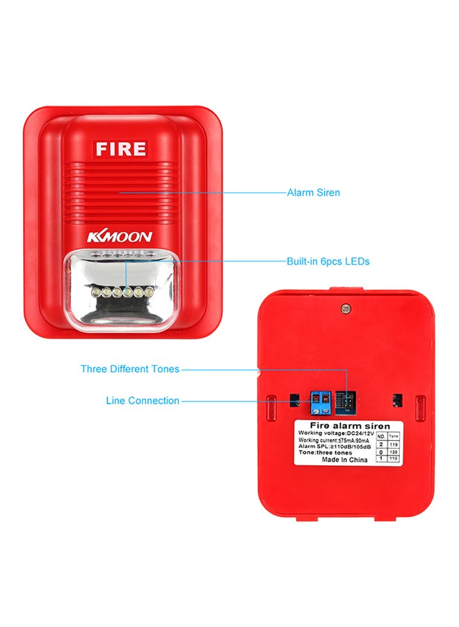 KKmoon Fire Alarm Siren Sound System Red - Image 4