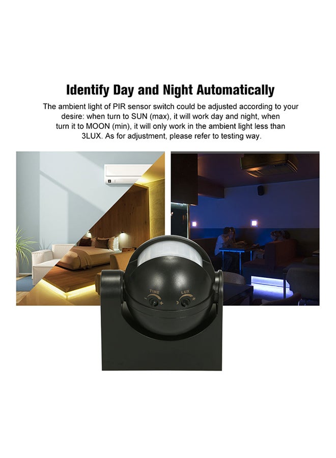 Generic - PIR Infrared Motion Sensor Switch Movement Detector Black - Image 1