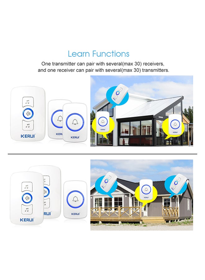 Kerui Wireless Doorbell With 32-Songs White - Image 3