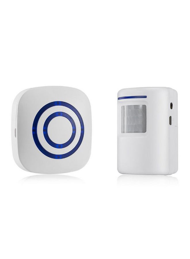 Wireless Digital Doorbell Kit With PIR Sensor Infrared Induction Alarm White 