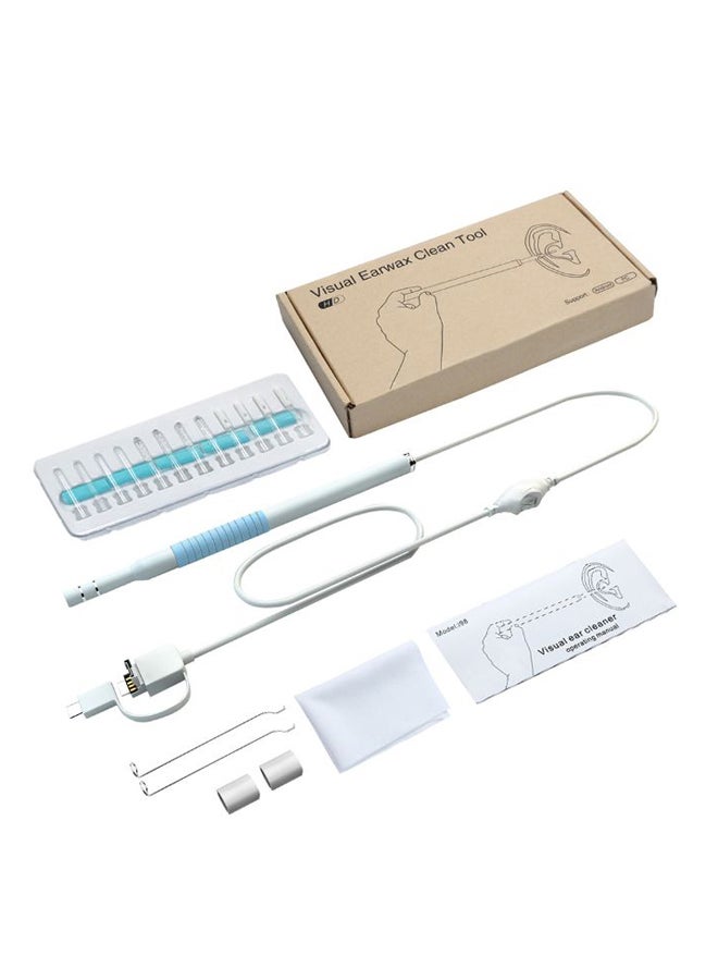 3-In-1 USB Ear Cleaning Earpick Kit White/Blue - Image 1