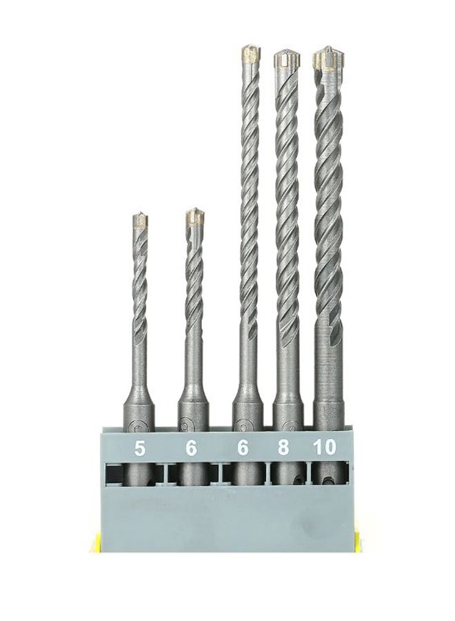 5-Piece Multi Purpose Rotary Hammer Drill Bit Set Silver  - Image 1