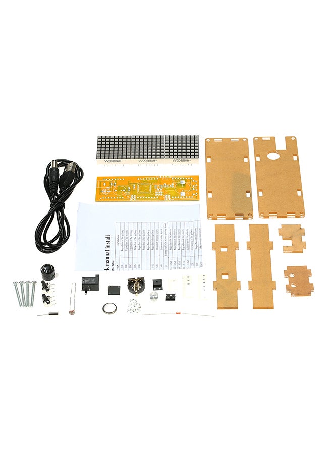 DIY Digital Dot Matrix LED Alarm Clock Kit Clear - Image 1
