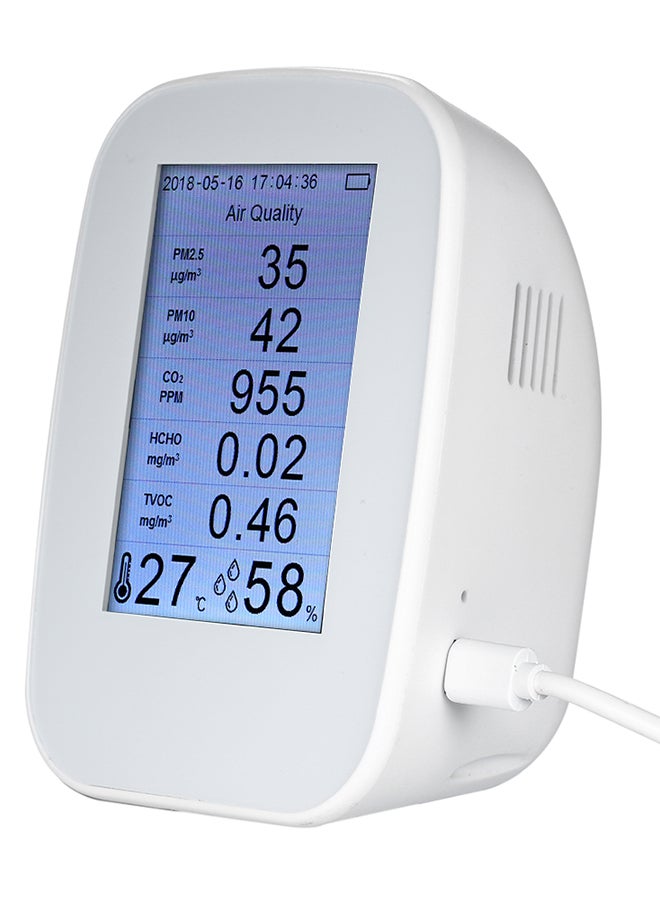 جهاز كشف واختبار جودة الهواء HCHO وTVOC متعدد الوظائف أبيض 3.5بوصة  - Image 2