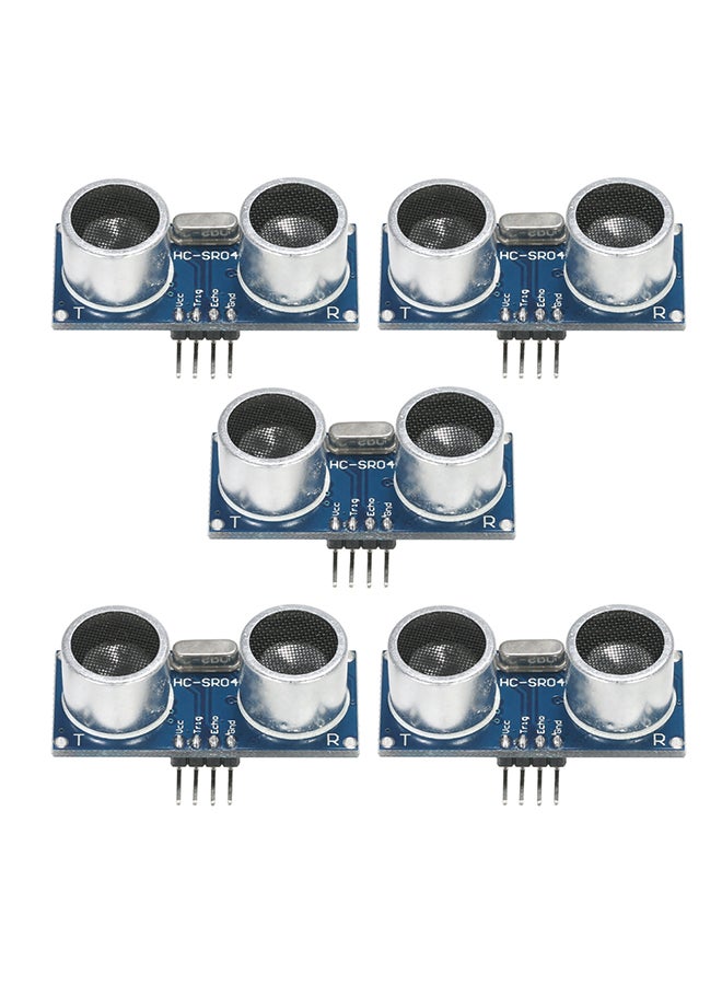 Generic - 5-Piece HC-SR04 Ultrasonic Distance Measuring Sensor Module Multicolour 0.042kg - Image 1