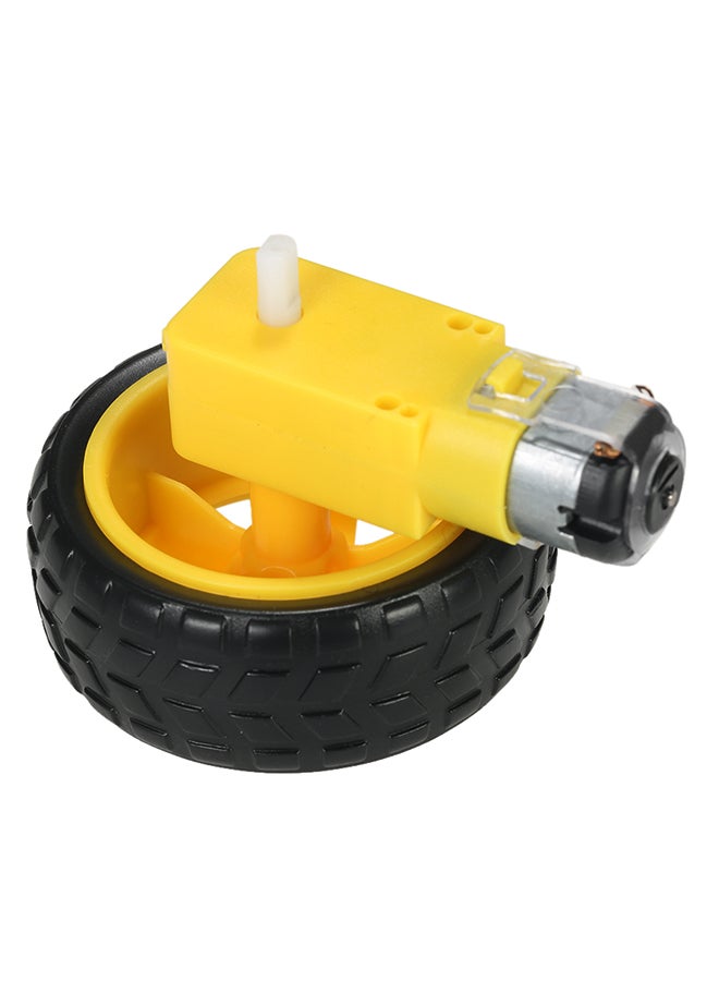 Generic - DC Gear Motor And Tire Wheel DIY Smart Car Set For Arduino Black/Yellow - Image 1