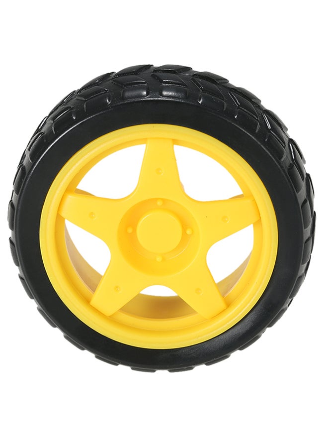 Generic - DC Gear Motor And Tire Wheel DIY Smart Car Set For Arduino Black/Yellow - Image 1
