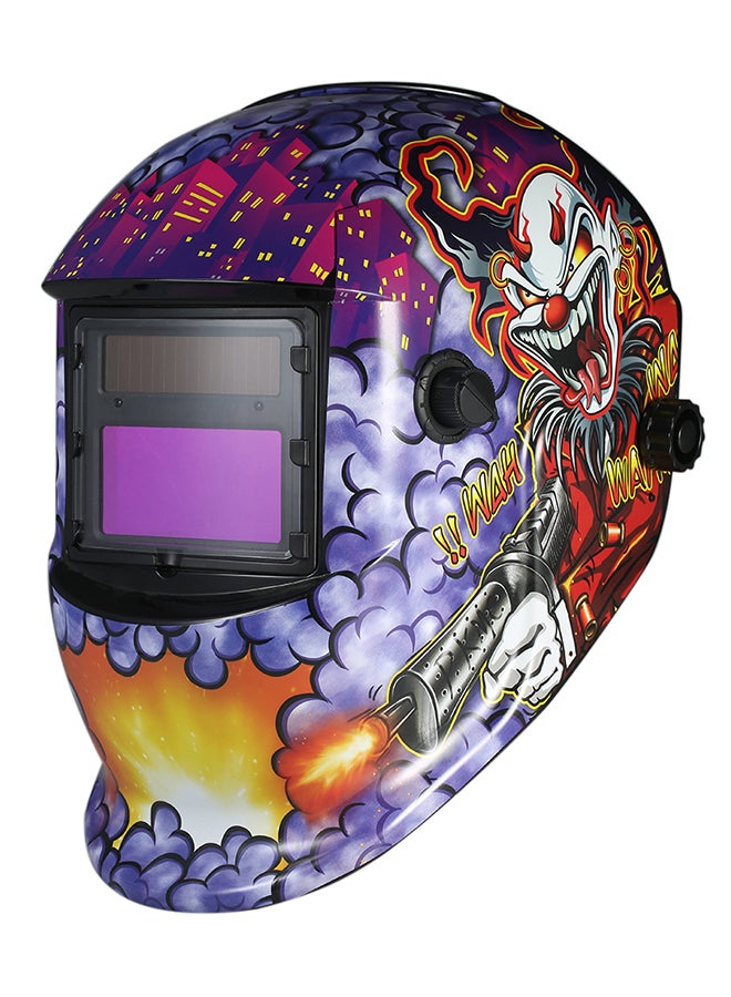 Industrial Solar Power Auto Darkening Grinding Joker Design Helmet Welding Equipment Multicolour - Image 2