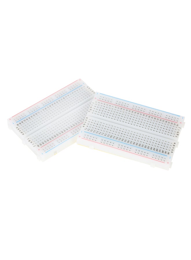 2-Piece 400 Tie-Point Solderless Prototype Breadboard White
