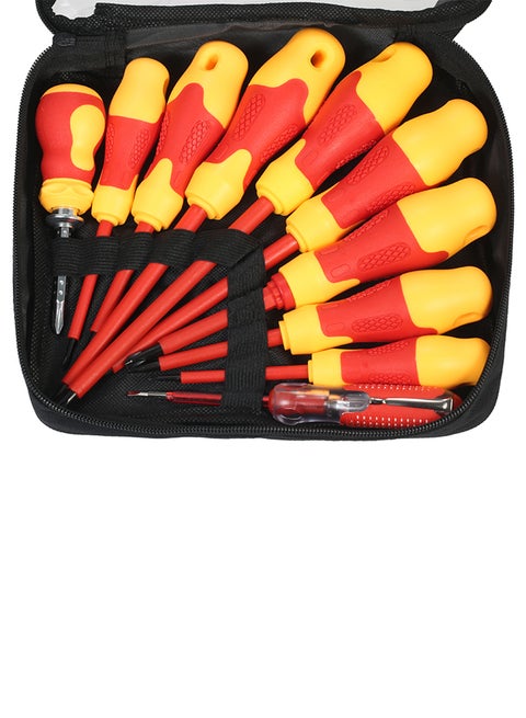 10-Piece Insulated Screwdriver Set Red/Yellow