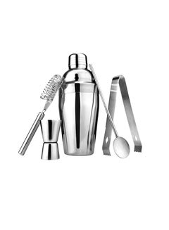 Generic 9-Piece Cocktail Shaker Set With Stand Silver/Brown 350ml  - Image 4