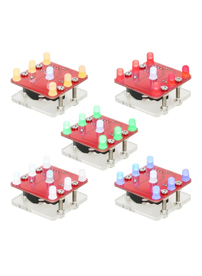مجموعة مكعب مهتز بأضواء LED مع محرك اهتزاز تركبه بنفسك أصفر  - Image 1