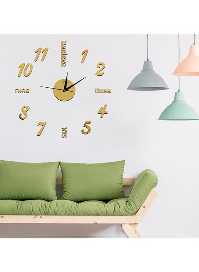 شاربدو ملصق جداري للزينة بنمط ساعة ذهبي/ أسود 60 x 45سم - Image 3