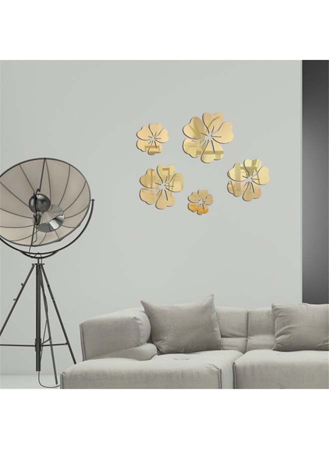 شاربدو ملصق جداري قابل للإزالة على شكل مرآة ذهبي Large 24, medium 21, small 15, minimum 12سم - Image 2