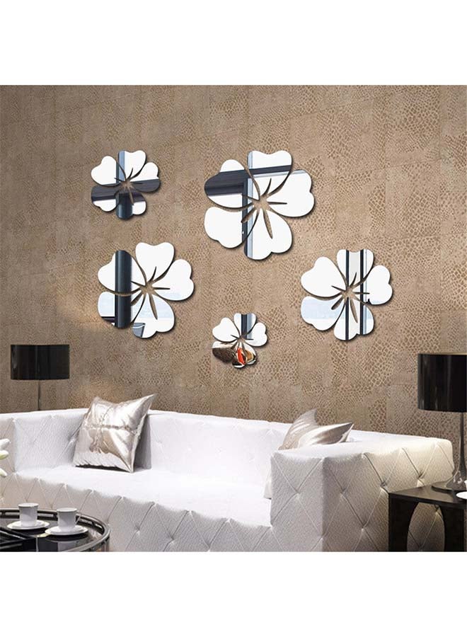 شاربدو ملصق جداري قابل للإزالة على شكل مرآة فضي Large 24, medium 21, small 15, minimum 15سم - Image 4