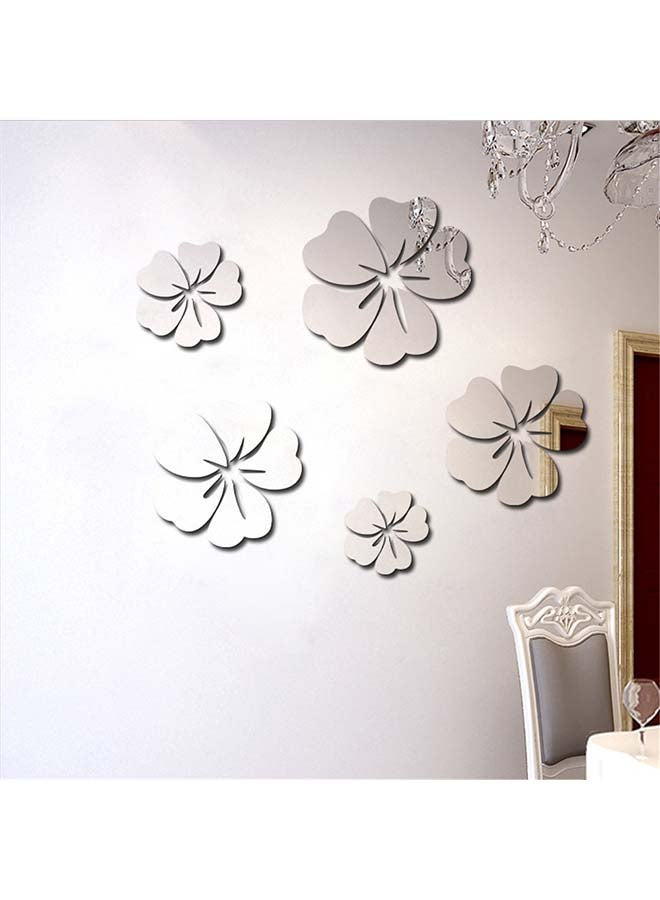 شاربدو ملصق جداري قابل للإزالة على شكل مرآة فضي Large 24, medium 21, small 15, minimum 15سم - Image 2