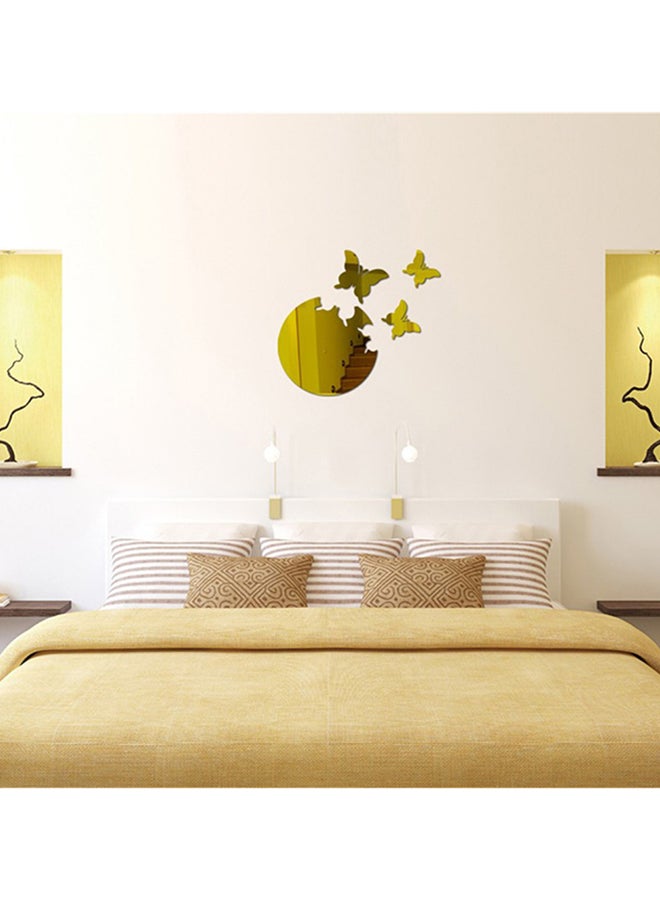 شاربدو ملصق جداري قابل للإزالة على شكل مرآة ذهبي 30 x 27سم - Image 3