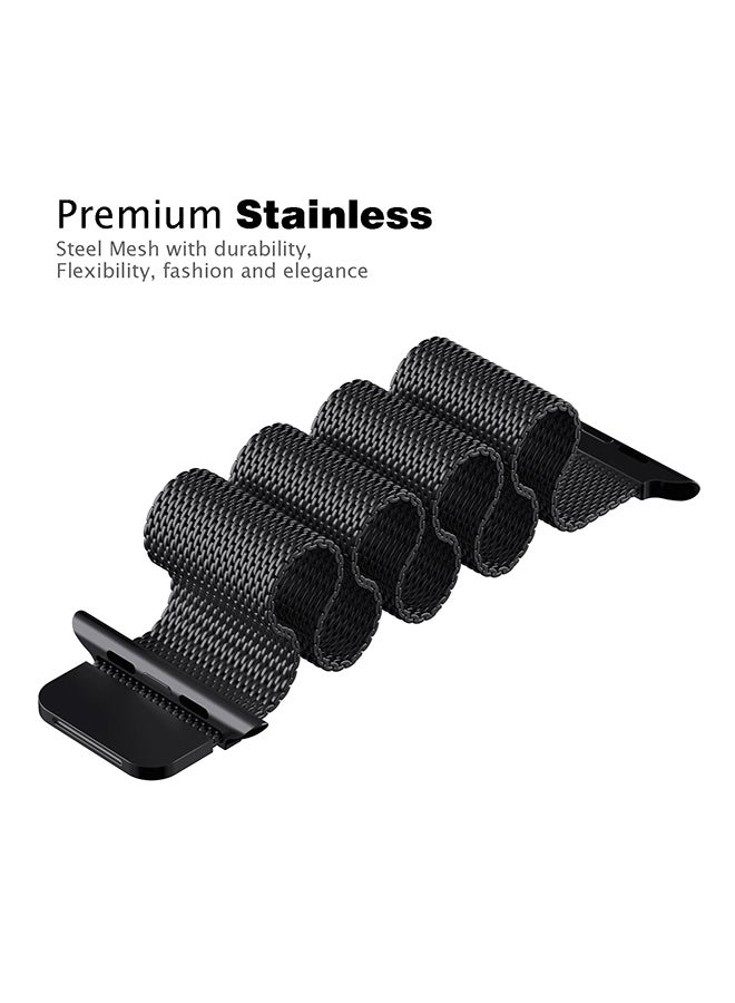 Apple - Milanese Strap For Apple Watch Space Black - Image 1