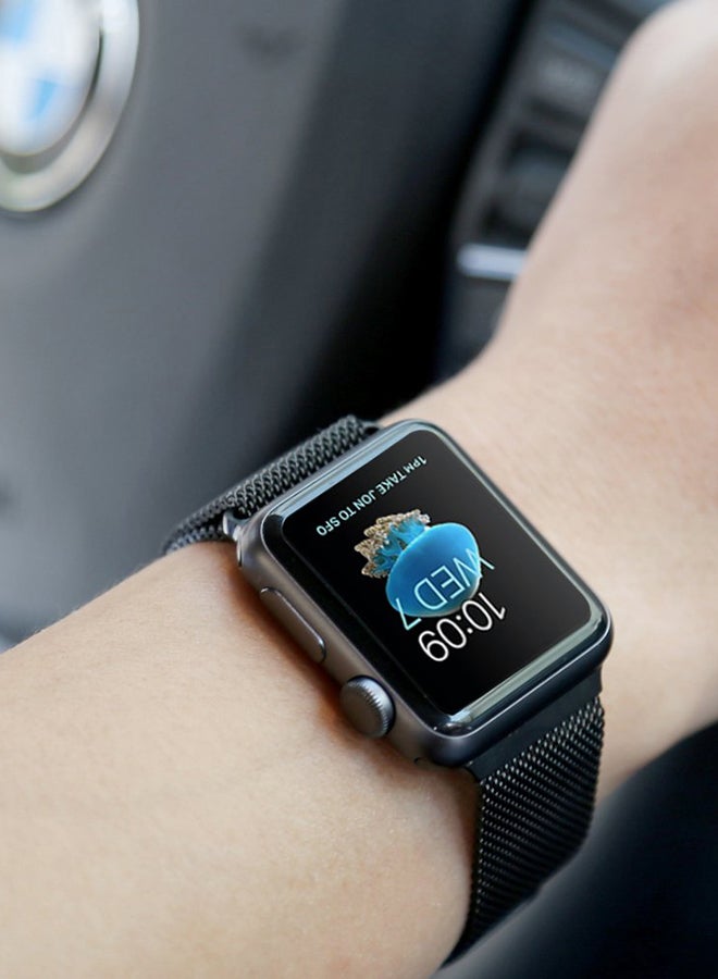Apple - Milanese Strap For Apple Watch Space Black - Image 1