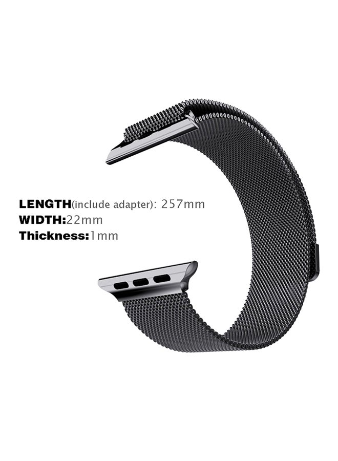 Apple - Milanese Strap For Apple Watch Space Black - Image 1