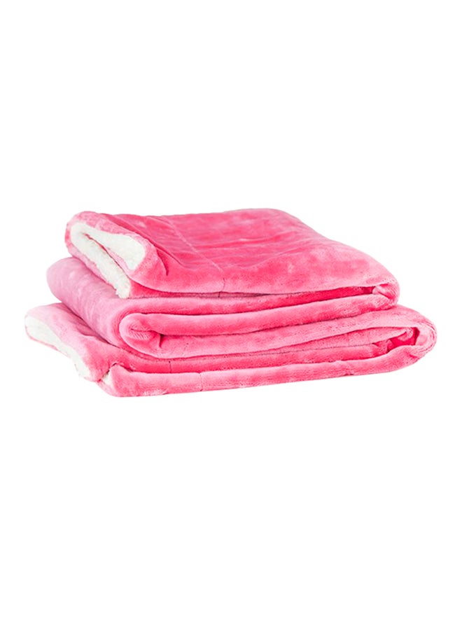 Casa Comfort Sherpa Throw Pink/White 130x152cm