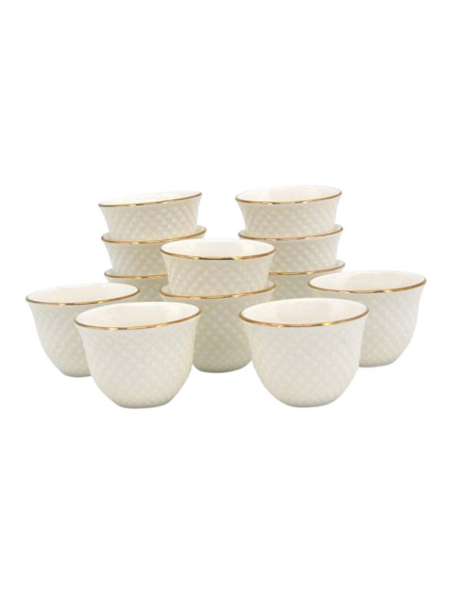 REEM 12-Piece Arabic Coffee Cup Set White - Image 1