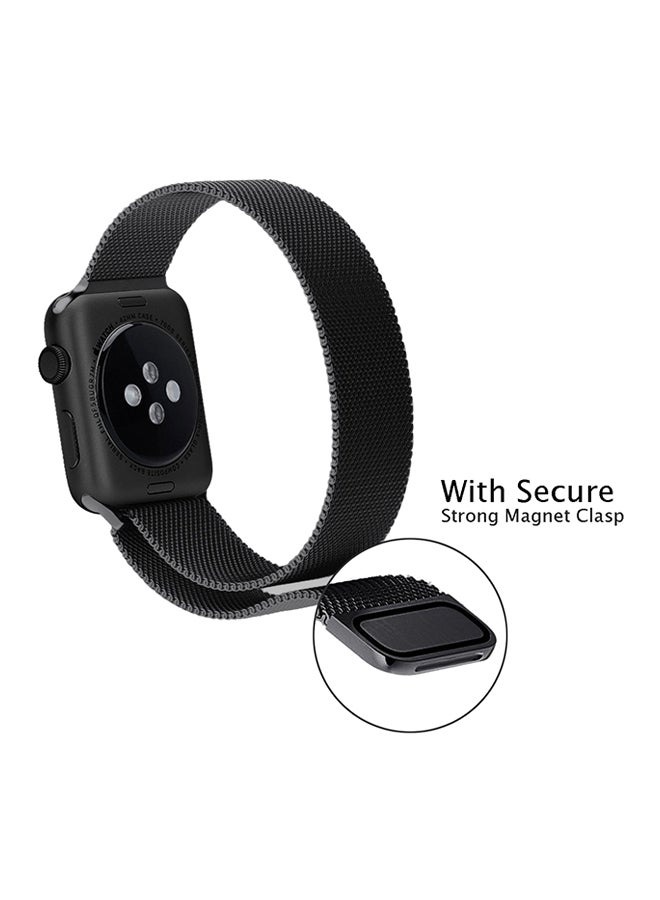 Apple - Milanese Strap For Apple Watch Space Black - Image 1