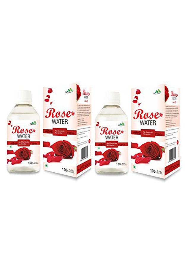 2-Piece Alocohol And Chemical Free Natural Rose Water Clear 200ml