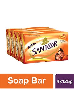 Santoor Pack Of 4 Sandal And Turmeric Soap 