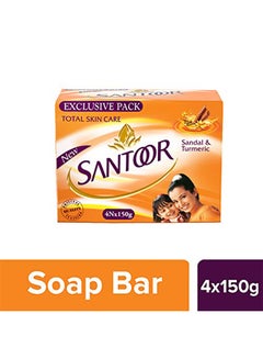 Santoor Pack Of 4 Sandal And Turmeric Soap 