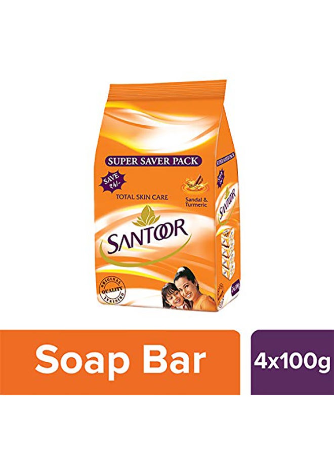 Santoor - Pack Of 4 Sandal And Turmeric Soap 4 x 100grams - Image 1