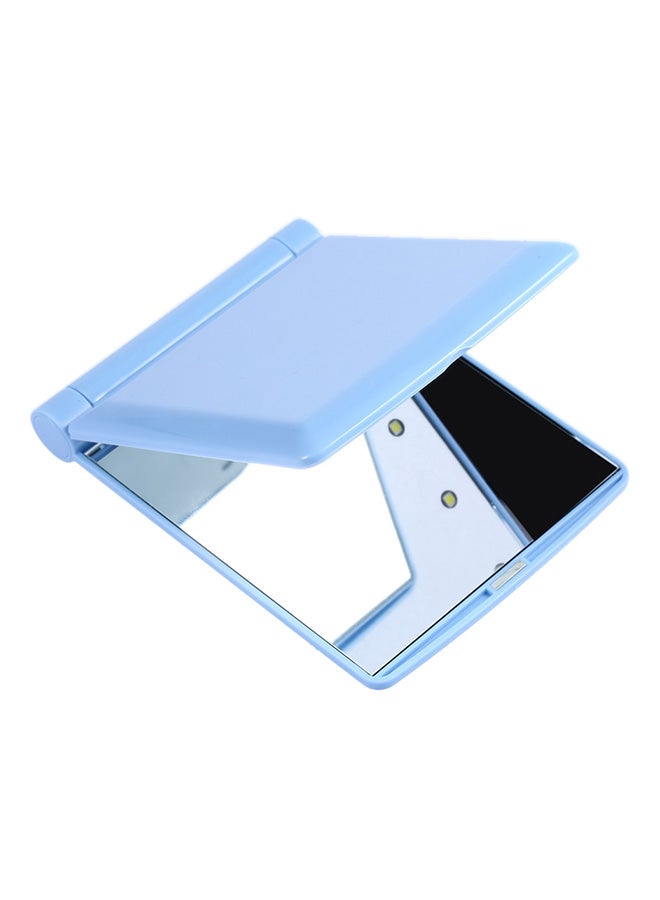 Portable Compact Pocket Mirror With 8 LED Lights Blue - Image 1