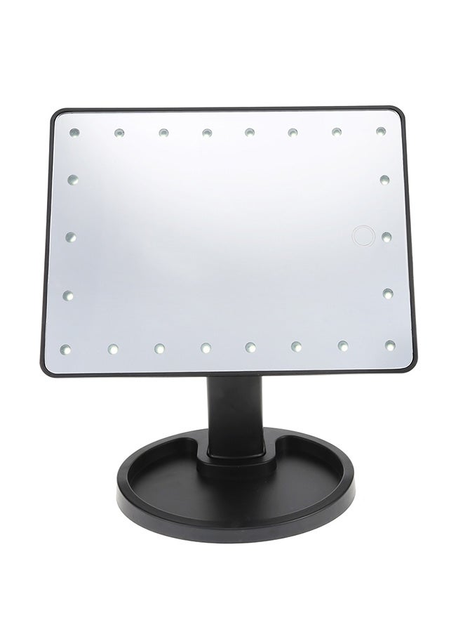 360 Degree Rotating LED Touch Screen Makeup Mirror Black - Image 1