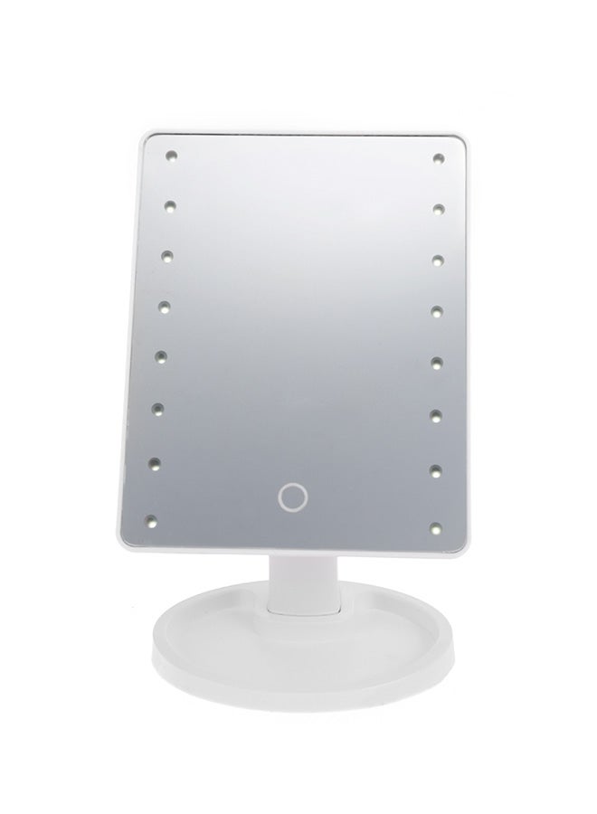 مرآة لمستحضرات التجميل بدوران 360 درجة مع شاشة LED تعمل باللمس أبيض - Image 1