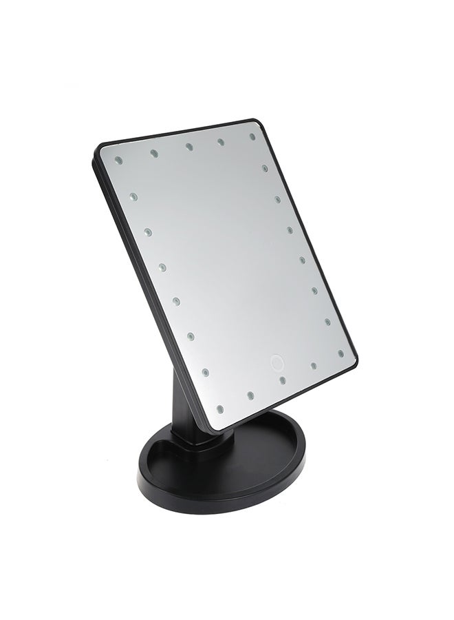 360 Degree Rotating LED Touch Screen Makeup Mirror Black - Image 3