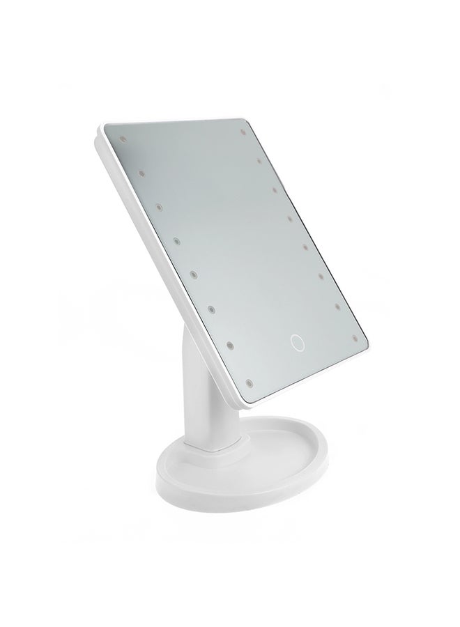 مرآة لمستحضرات التجميل بدوران 360 درجة مع شاشة LED تعمل باللمس أبيض - Image 3